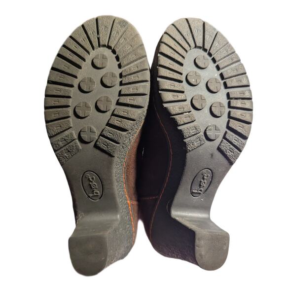 BOC by Born Brown Genuine Suede Lace-Up Block Heel Stitched Ankle Boots Sz 7 - Picture 4 of 7